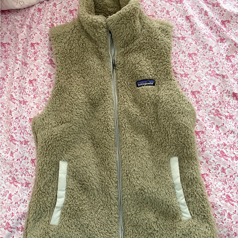 Patagonia Los Gatos Vest Women's  GORP Full Zip Size Small Beige Tan Sherpa